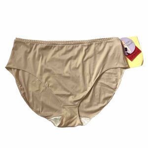 NWT SPANX Shaping Satin Brief Panty Underwear Nude 1X Hide & Sleek Lace Trim